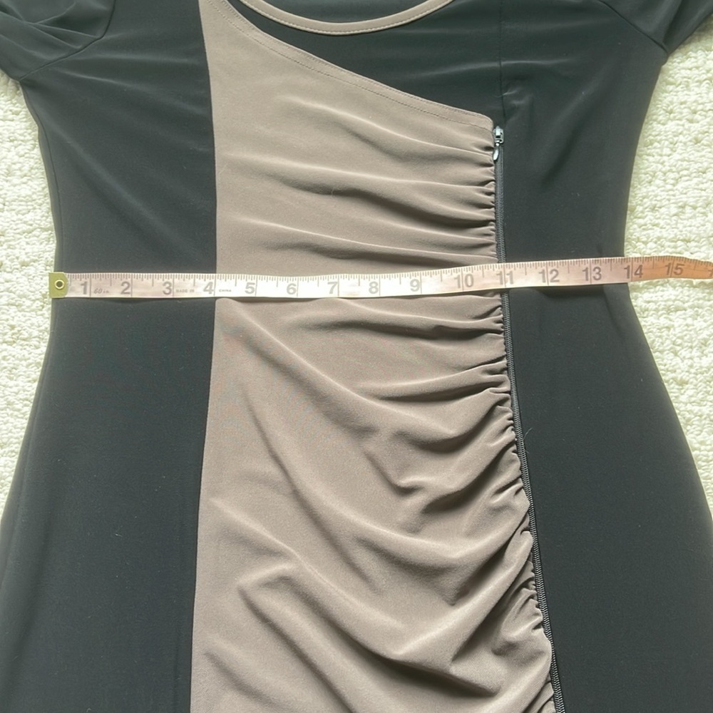 Joseph Ribkoff Black 3/4 Sleeve Zipper Panel Dress Size 8 - Picture 10 of 13